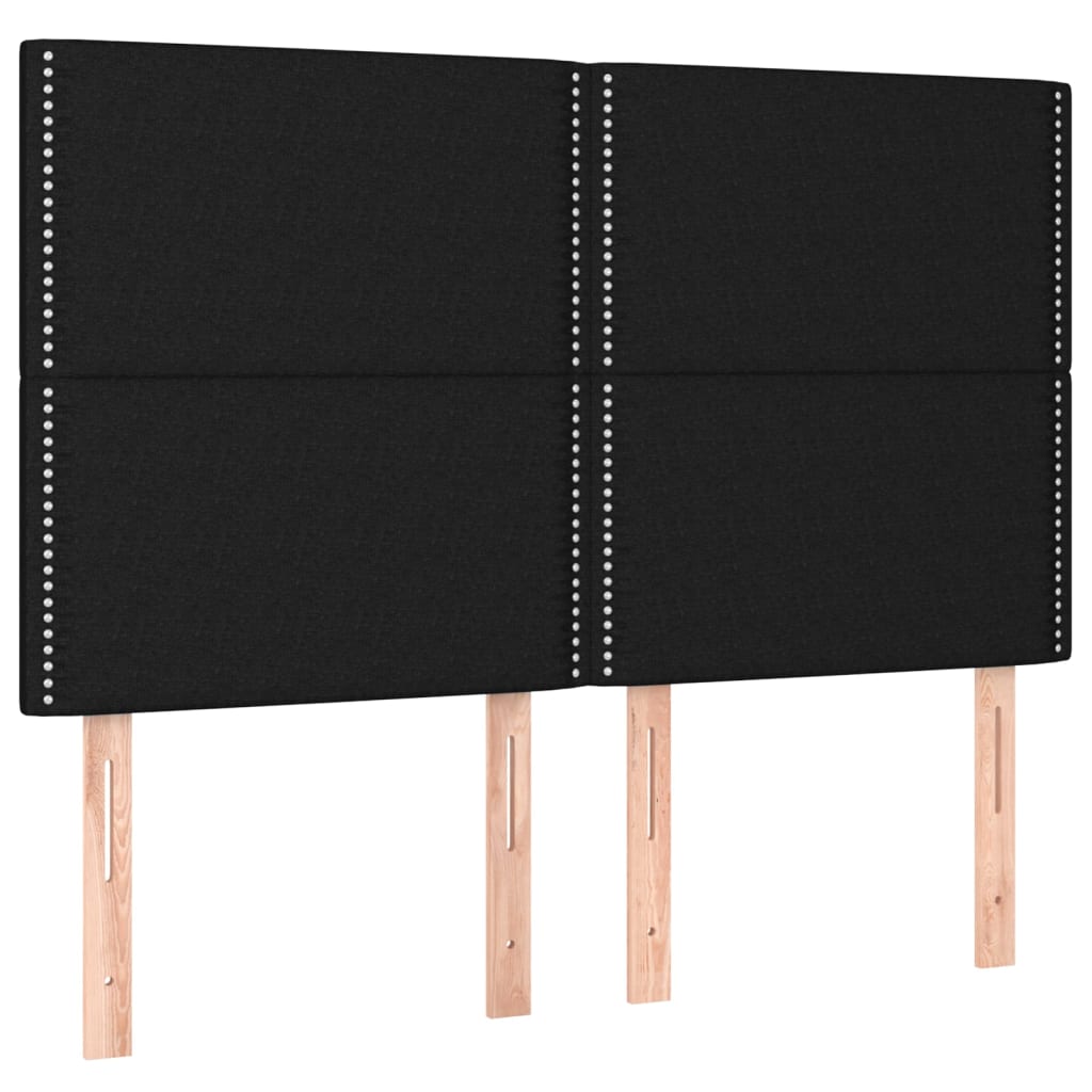 vidaXL Cabecero con luces LED tela negro 144x5x118/128 cm