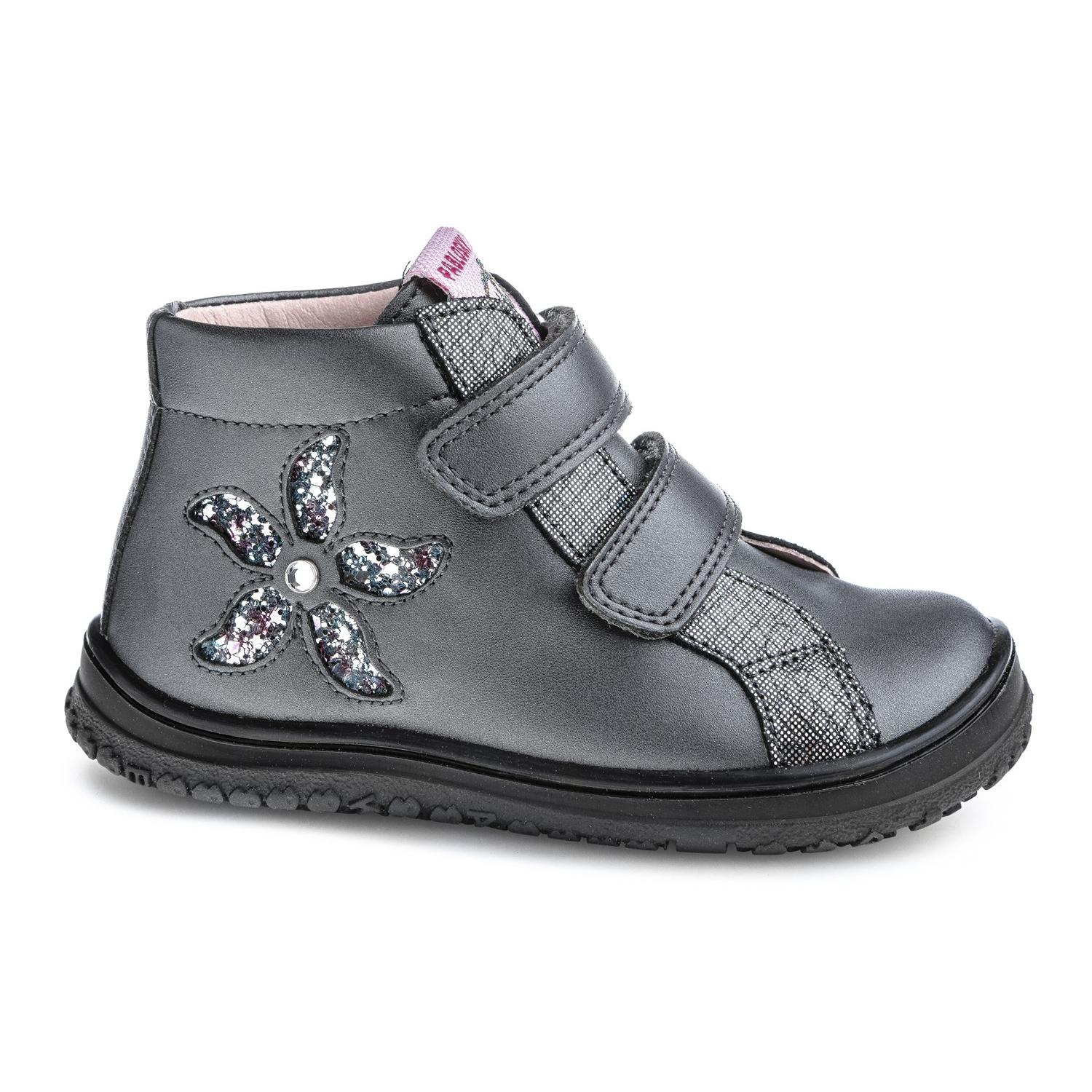 Pablosky - Botas para niñas con velcro modelo 445655 en gris plomo, cómodas y fáciles de poner y quitar