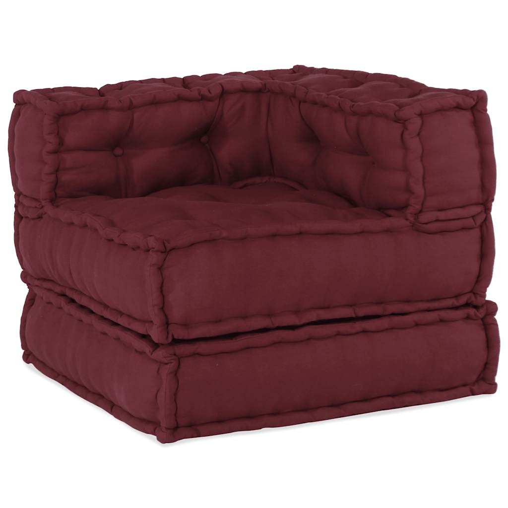 vidaXL Puf modular tela 70x70x54 en color Antracita/Verde/maroon y más