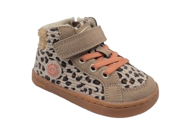 Botas Barefoot Respetuosas De Serraje Para Niñas, Marca Gioseppo, En Color Leopardo. Gioseppo