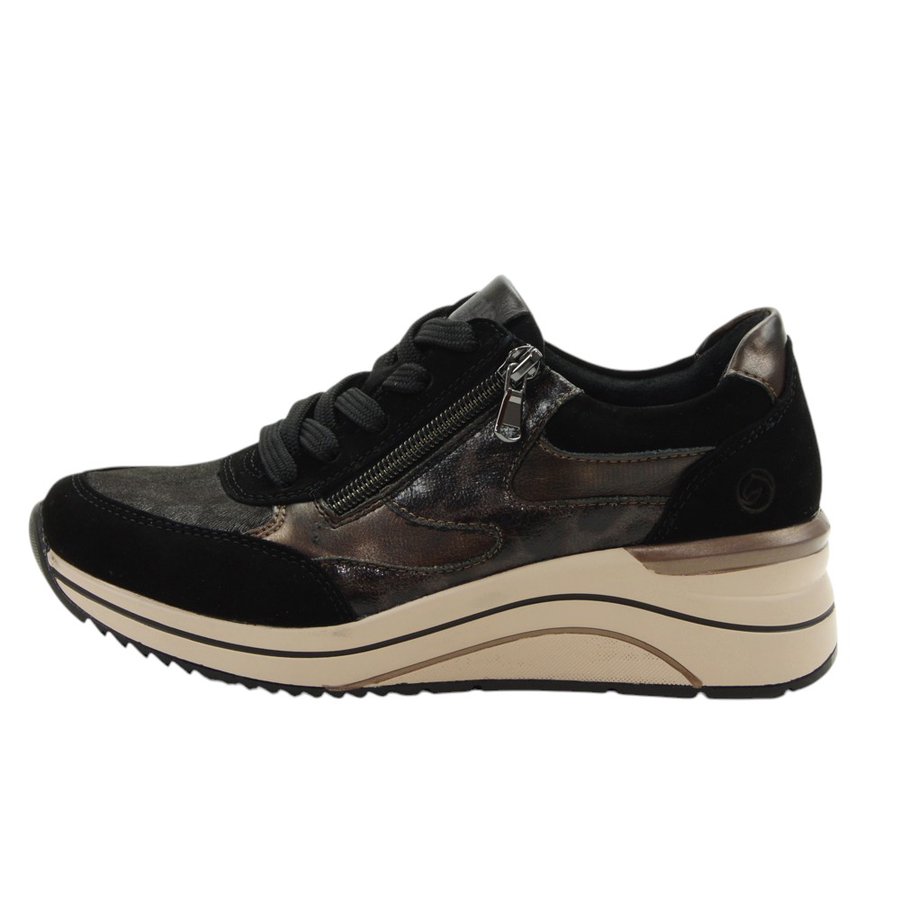 remonte mod. D0T23 zapato casual para mujer en piel natural, cordones