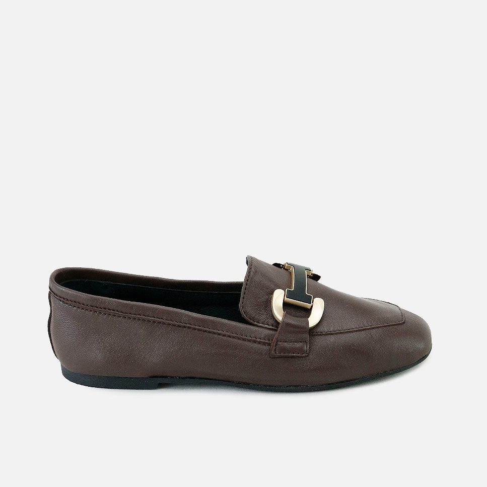Mocasines guante hebilla piel guantino marron Papanatas | Eli 1957