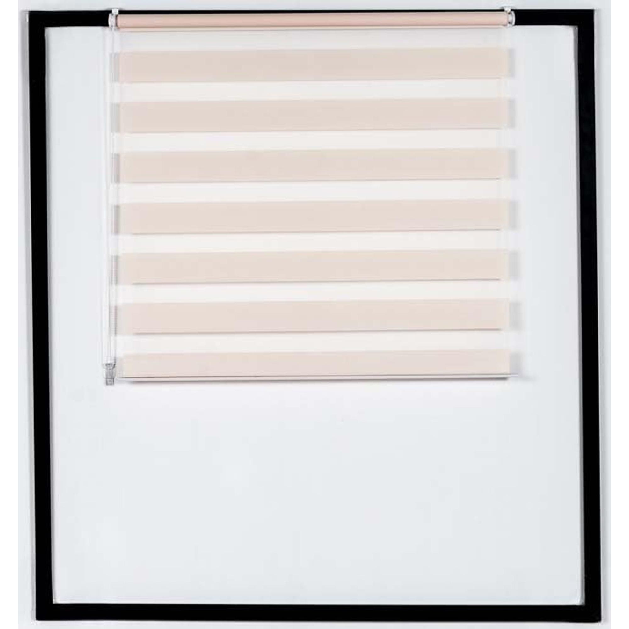 Cortina doble enrollable con fijacin de soportes ajustables sin taladrar Crema,95x150 cm
