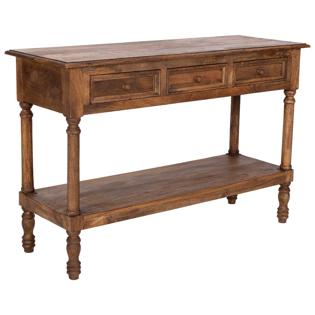 Wonderlust Deco - Recibidor de madera artesanal 120 x 45 x 80h cm Marrón 120x45x80h cm