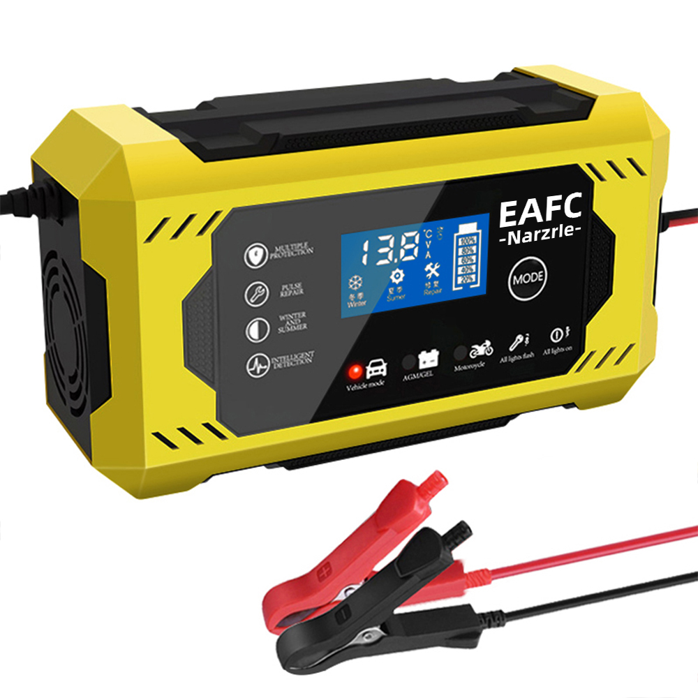 TK Cargador De Batería De Coche Grande Pantalla LCD 6A/12V Para Motocicleta Y Vehículos Con Tecnología Inteligente De Reparación