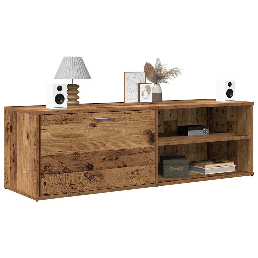 vidaXL Mueble de TV madera contrachapada envejecida 120x34x37 cm en color Madera antigua/Roble artisan | almacenamiento funcional diseño moderno para baño dormitorio sala