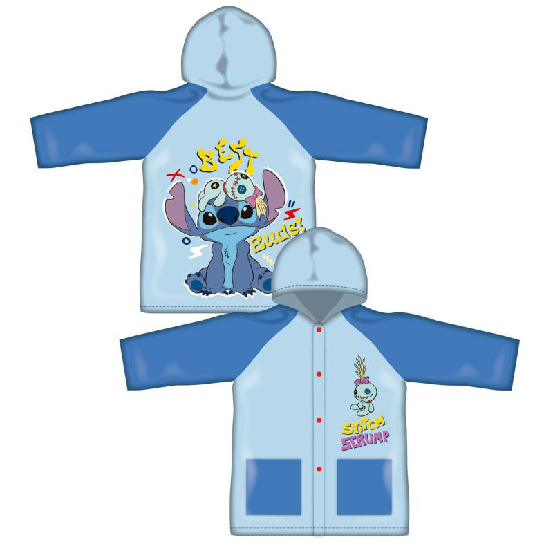 Poncho chubasquero impermeable de Stitch con capucha talla 8 - Stitch