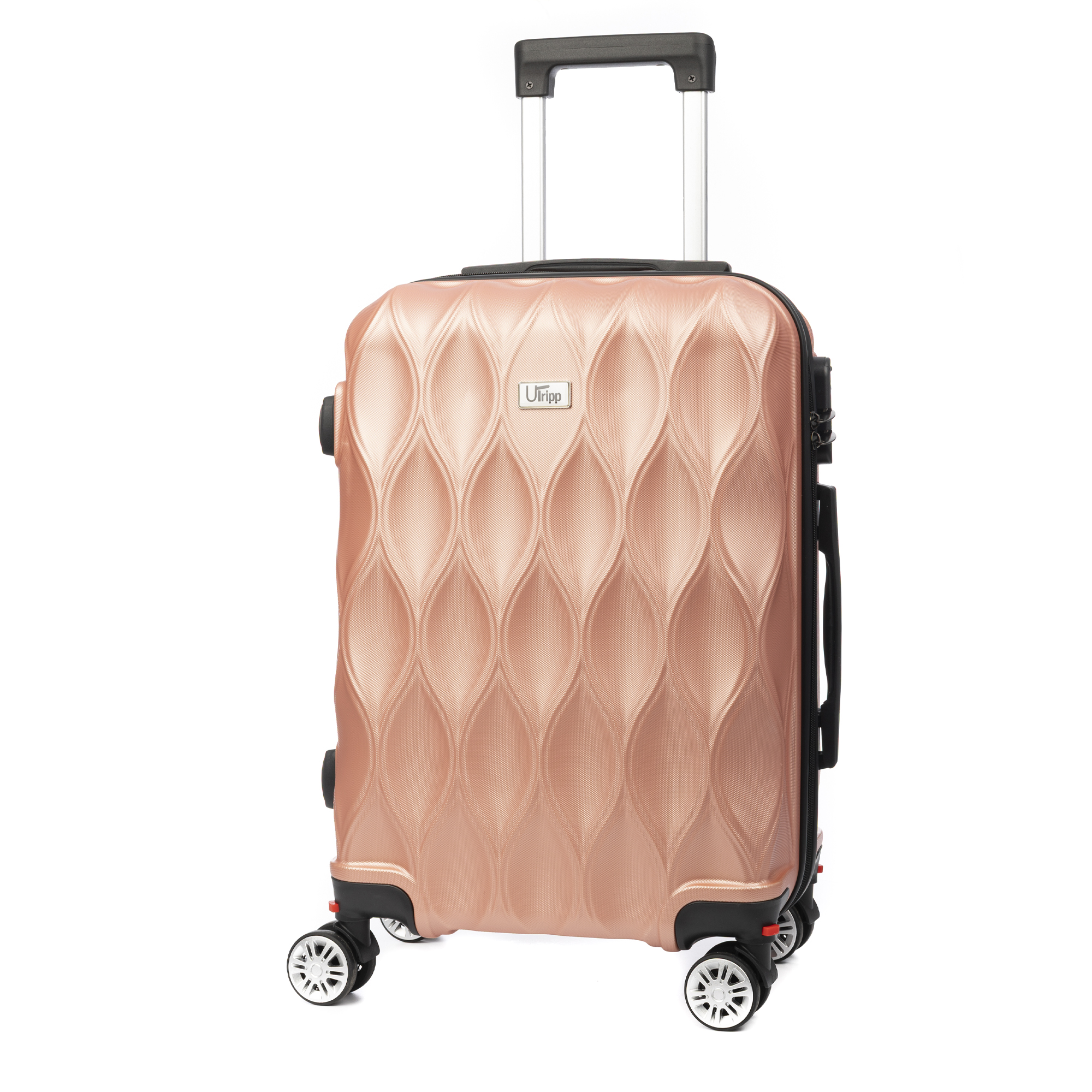 DAM.Maleta de cabina Trolley en material ligero de ABS de alta resistencia. Cerradura numérica y 4 ruedas dobles extraíbles y giratorias 360°. 37x24x56cm