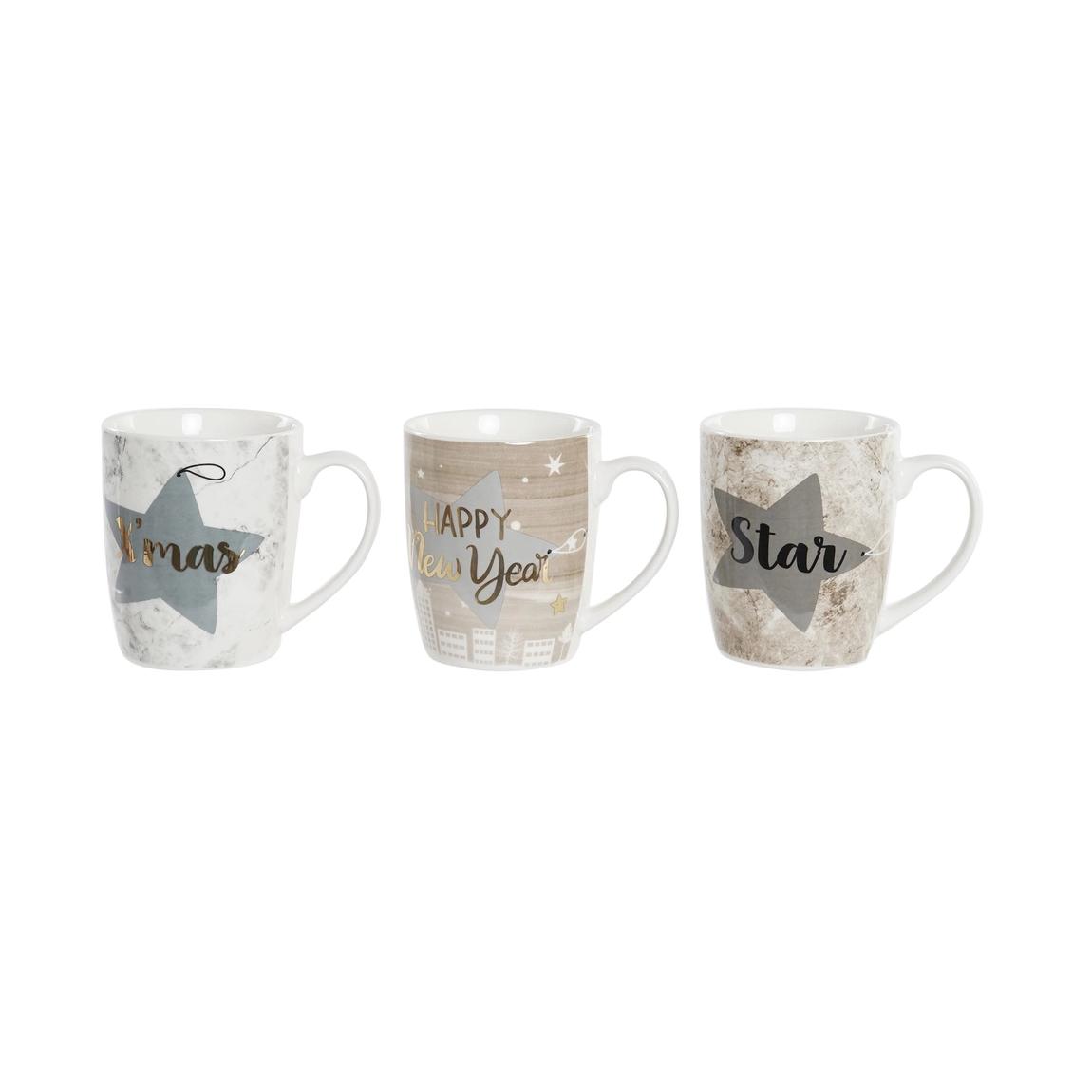 Pack de 4 Tazas Navideñas de Porcelana - Ideal para Café y Leche - Resistente a Microondas y Lavavajillas
