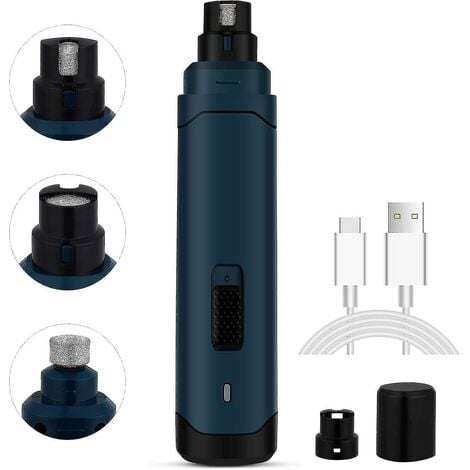 TK Lima de uñas eléctrica para perros, cortaúñas para perros, gatos y conejos, limas de garras eléctricas con 2 velocidades, 50 dB ultra silenciosa, carga rápida USB, segura y adecuada para todos los animales