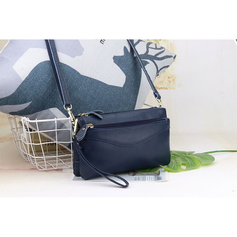 Bolso bandolera pequeño de cuero real para mujer, bolso cruzado de moda con múltiples compartimentos