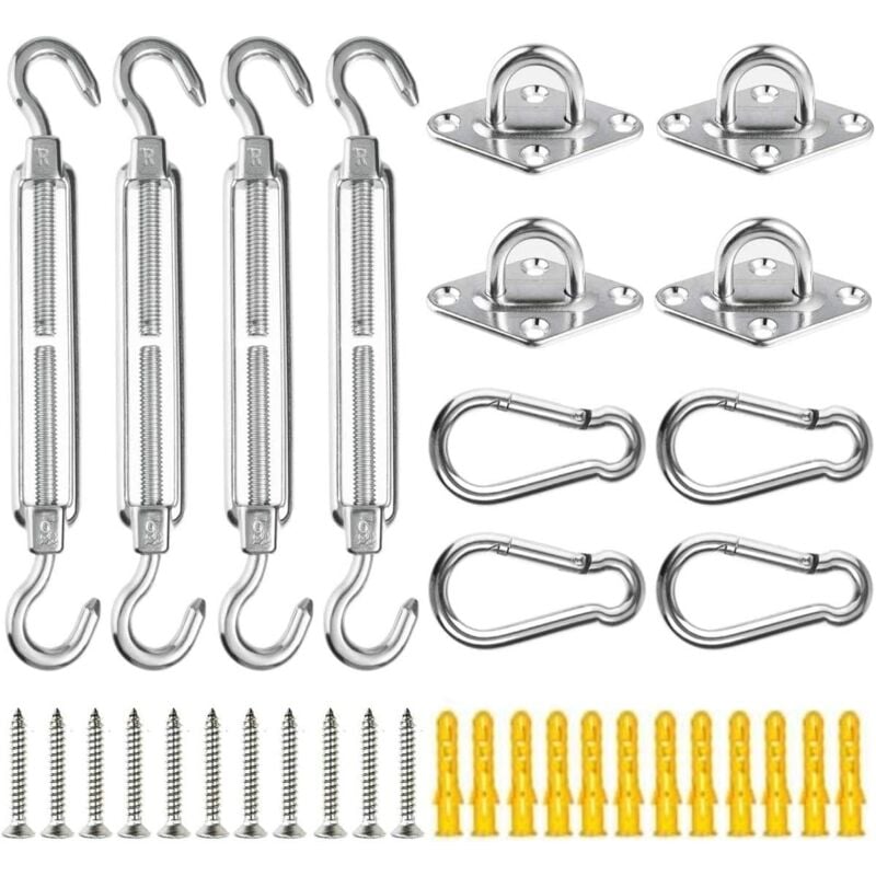 Juego de accesorios para toldos M6, 44 piezas de acero inoxidable para instalación de velas