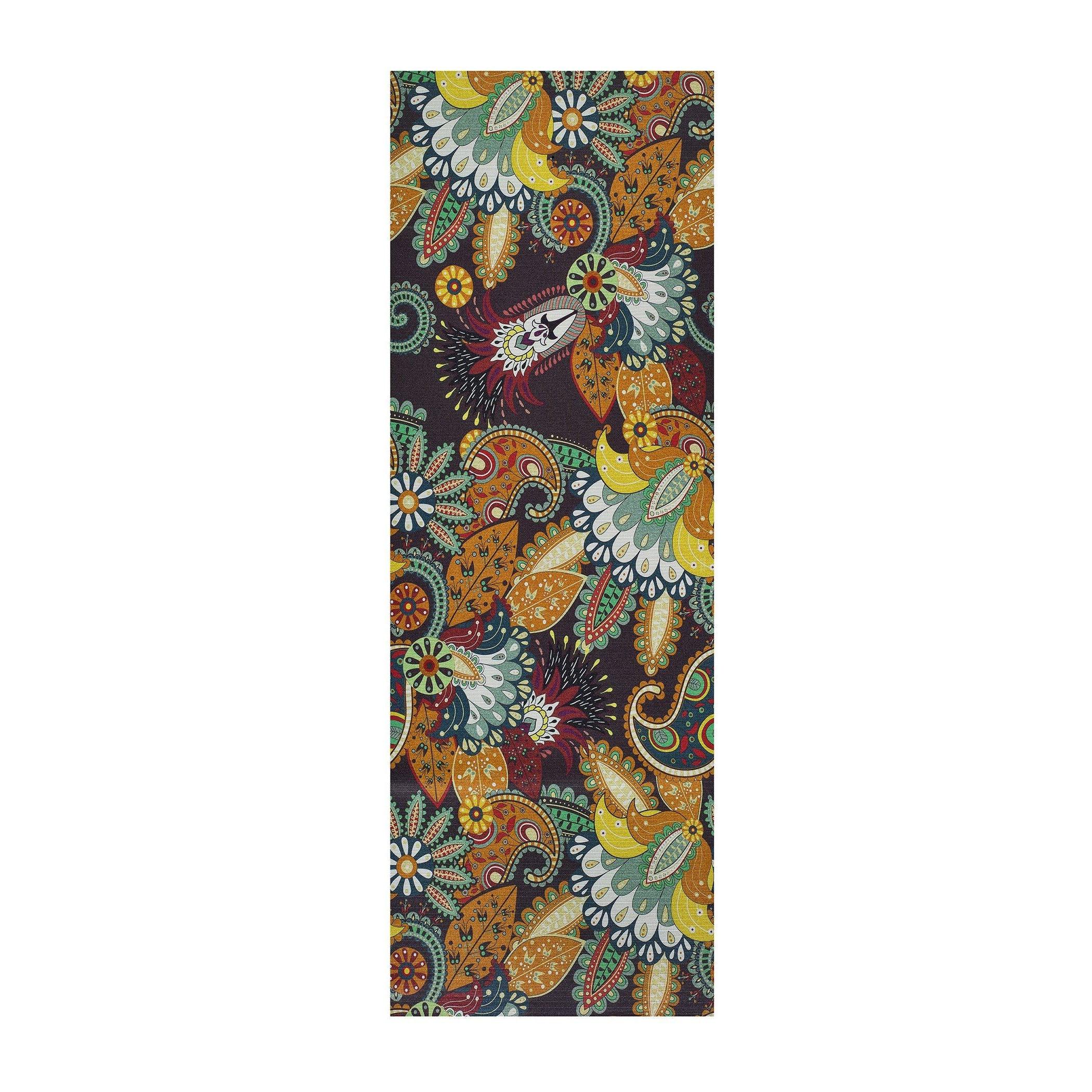 Alfombra vinílica de cocina diseño bohemio en multicolor - RICCI PAISLEY | 52x100, 52x200 cm