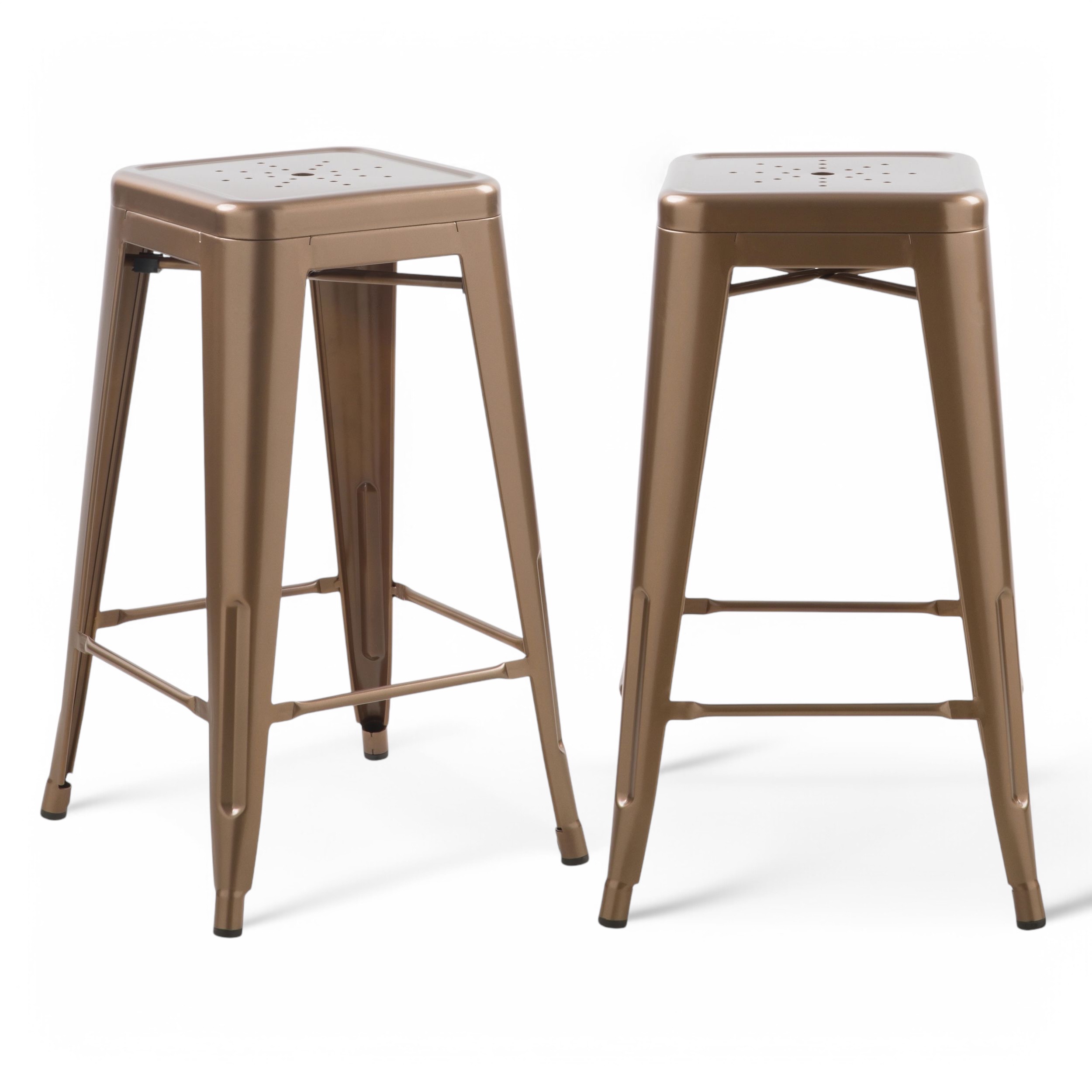 ORION91® - Taburete alto de cocina acero industrial, 41 x 41 x 66 cm, soporta hasta 110 kg, bar, comedor, hostelería, isla de cocina - spaziOrion91