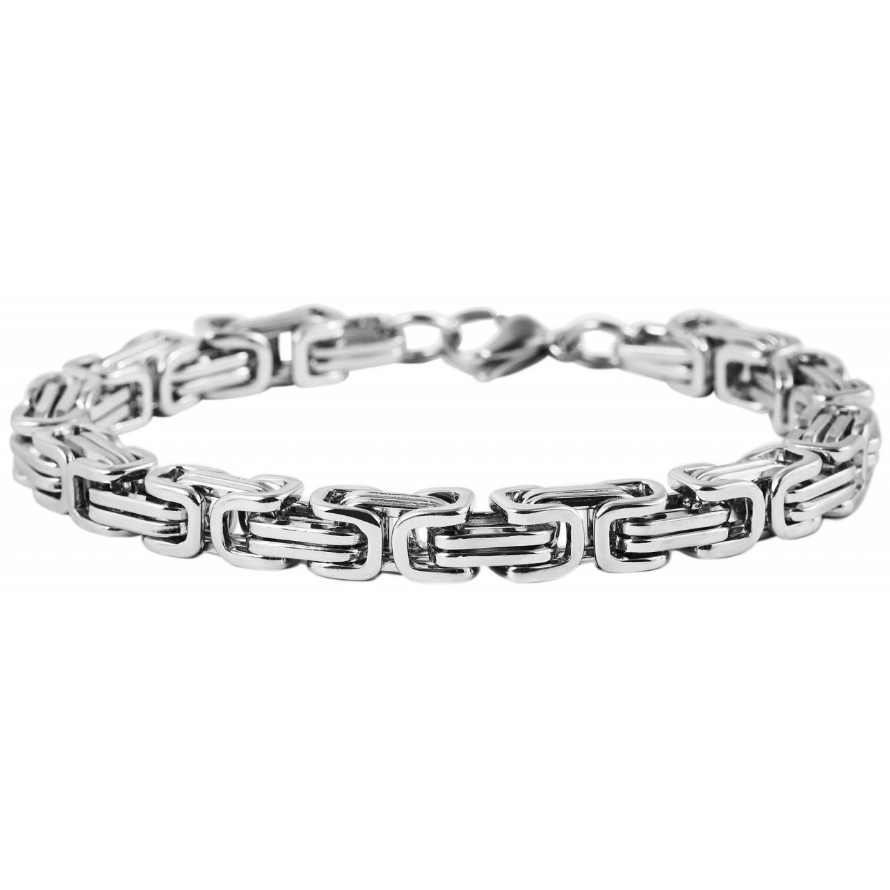 Raptor® Pulsera de Corrente Bizantina, Prateada, Resistência 6 mm
