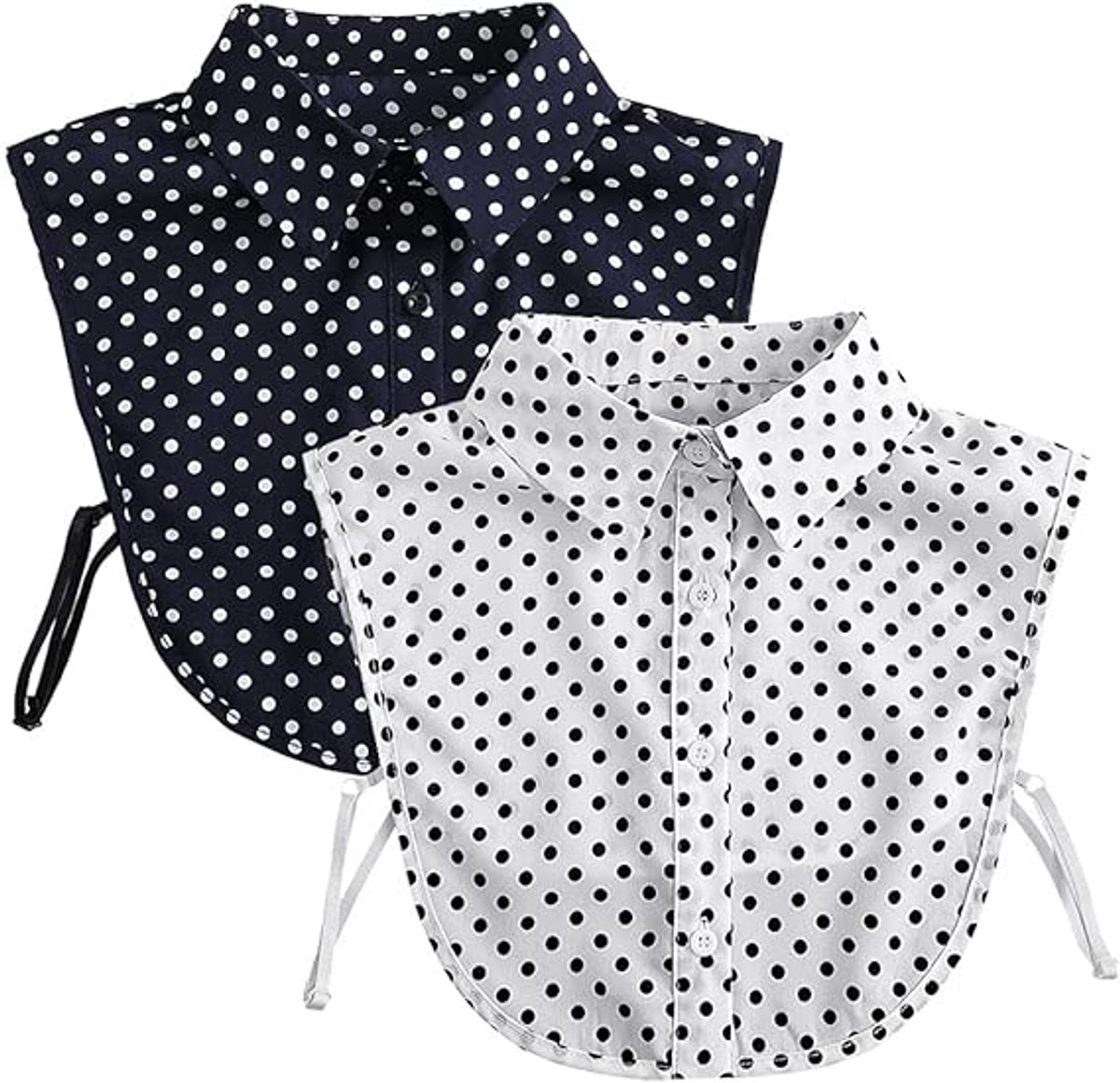 piezas - Cuello de camisa para mujer - Cuellos - Cuello de camisa - Cuello desmontable - Algodón - Blanco, Negro - Cuello de camisa - Cuello puntiagudo desmontable - Ajustable - Extraíble - Cuello - Repuesto de camisa - Adecuado para regalos de niñas