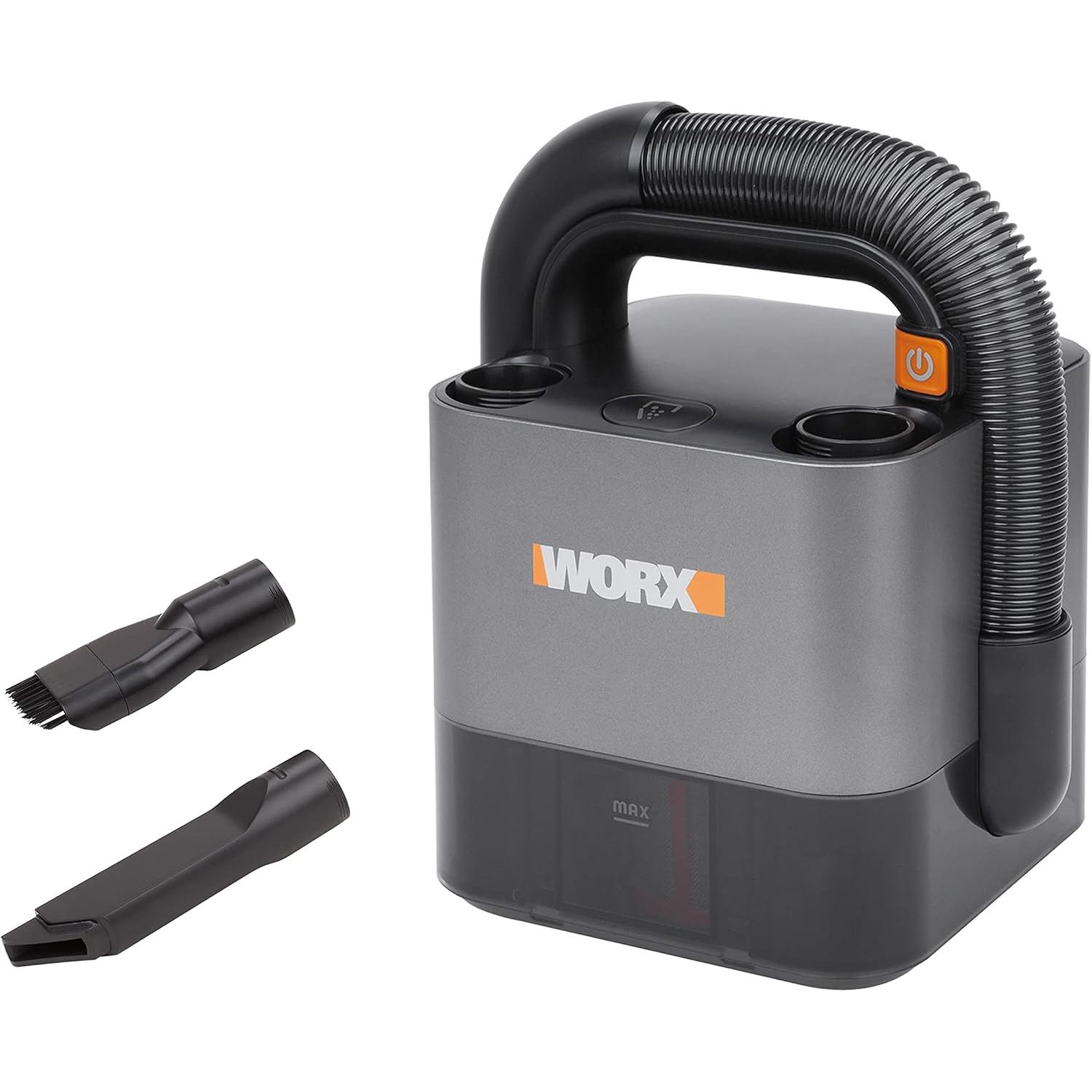 WORX WX030.9 - Aspirador de coche 20V, no Incluye batería ni cargador, motor de alto rendimiento con accesorios de aspiración incluidos