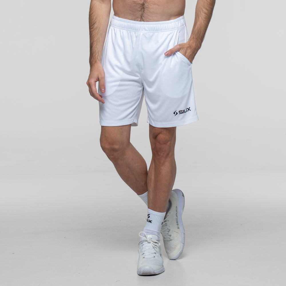 Siux - Pantalón de Pádel Blanco Club Hombre - Elástico y Transpirable para Máxima Movilidad - Ropa Deportiva para Pádel - Pantalón Deportivo - Tejido Elástico - Tejido Transpirable