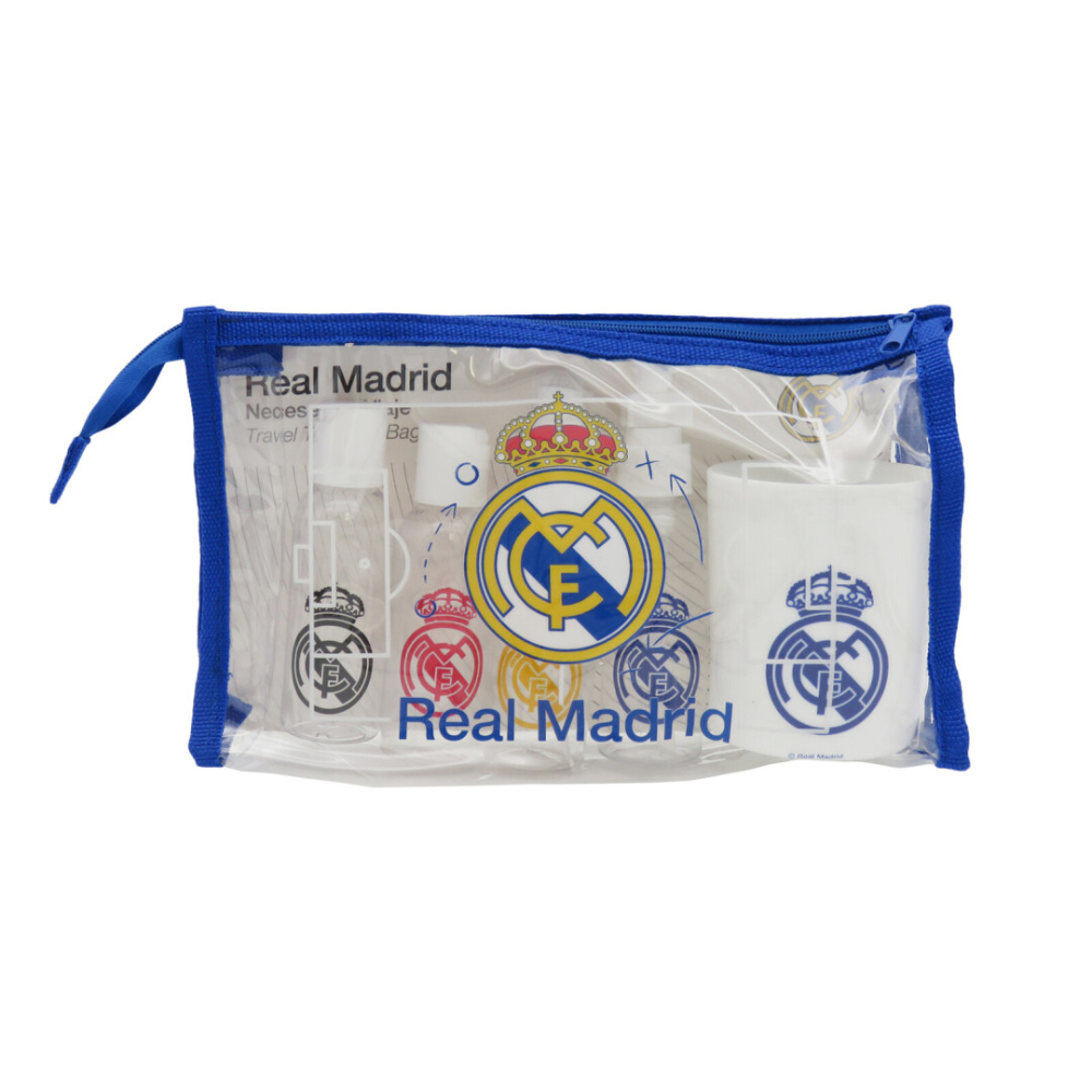 Real Madrid CYP Neceser De Viaje con Accesorios Transparente y Azul 84442