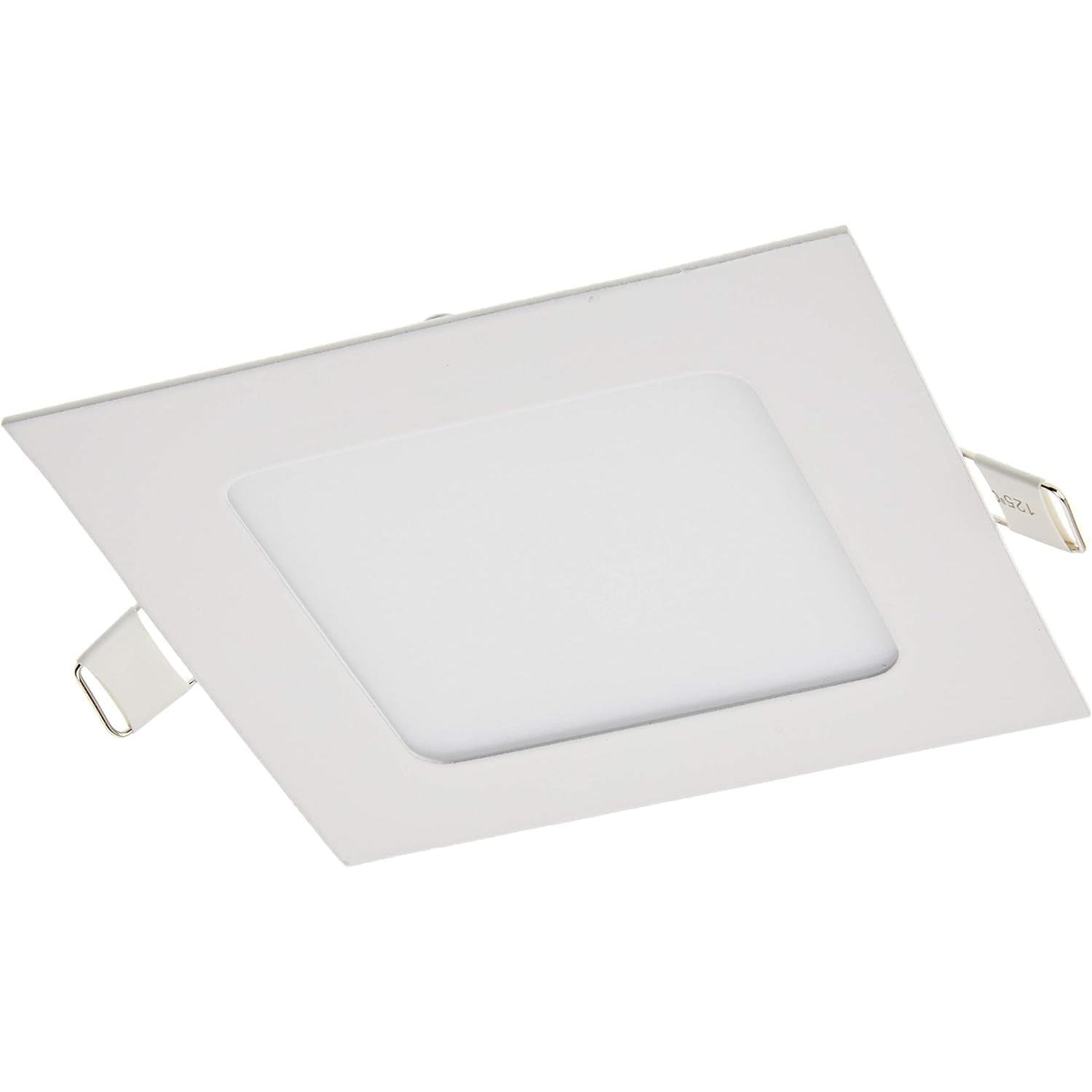 Jandei - Downlight LED 6W Marco Cuadrado Aluminio Blanco para Empotrar en Techo (Orificio 105mm) 12x12cm, Driver Incluido. Iluminación de Techo para Hogar y Negocio