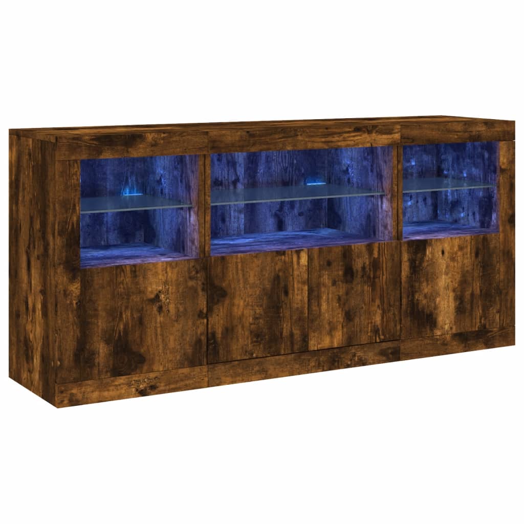 Aparador Vidaxl con Luces LED 142,5x37x67 Cm - Mueble de Almacenaje de Salón