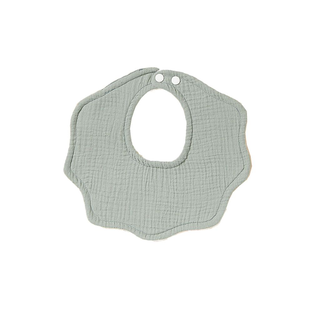 CA Babero de cuello con 360 pétalos de crepé de algodón puro de felpa, impermeable, almohadilla para escupir leche