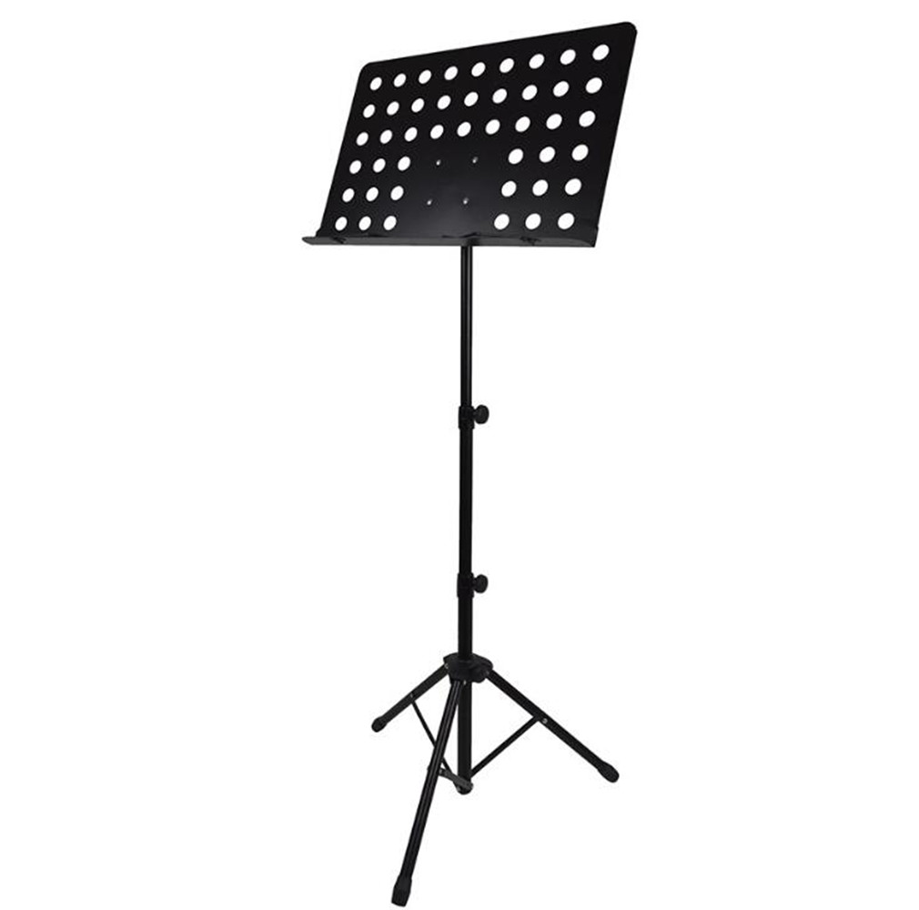 Atril musical metálico ajustable con brazos para sujetar partituras y hojas, trípode estable para violín y guitarra, altura regulable