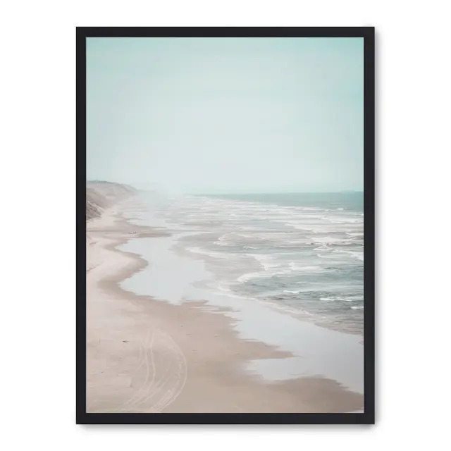 Lámina con marco negro SEASHORE II 21x30 cm, Póster impreso en papel de primera calidad de 180gr, montado sobre marco de madera MDF acabado en negro., Naturaleza - Playa