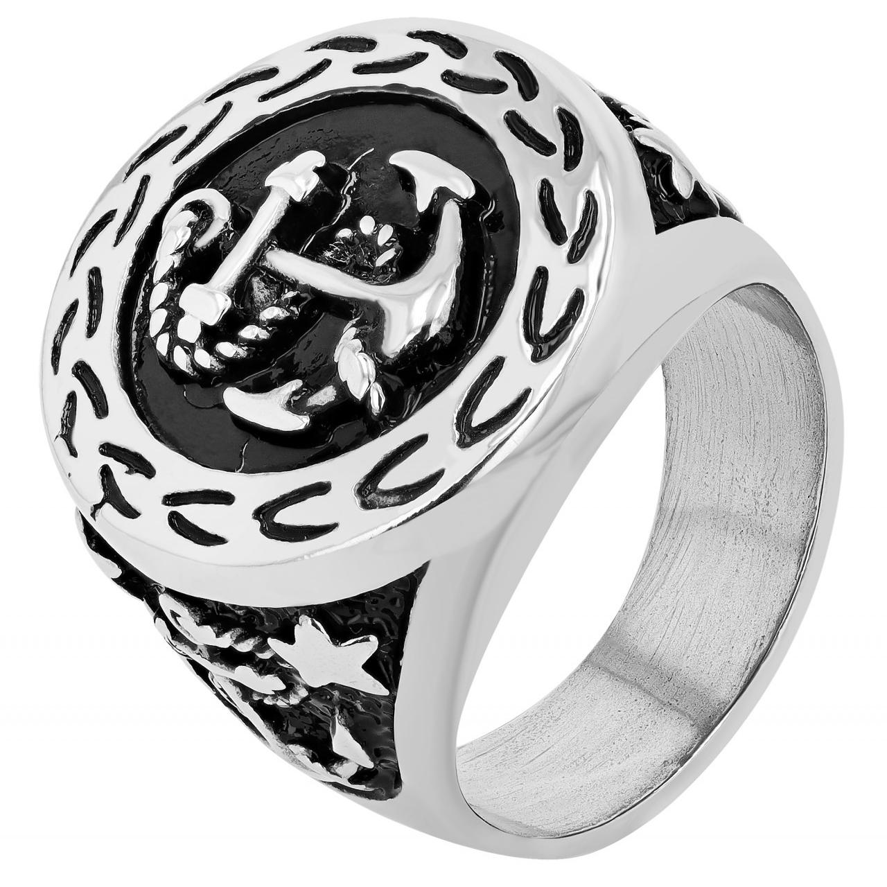 Akzent® Anillo Masculino Âncora em Aço Inoxidável - Tam.64 - 0104