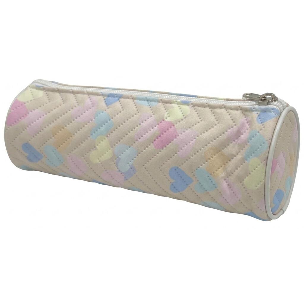 Portatodo Redondo Corazones Amarillo de 7,5x21x7,5 cm Estuches y plumiers COLEPROFE