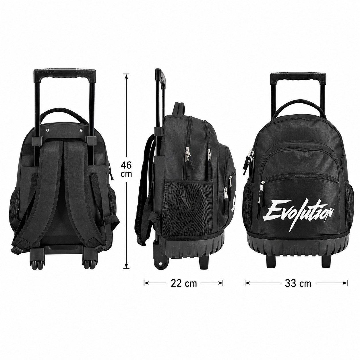 Mochila con ruedas y asa telescópica, mochila trolley con varios compartimentos, 6 diseños y colores disponibles, ideal para colegio, viajes y uso diario