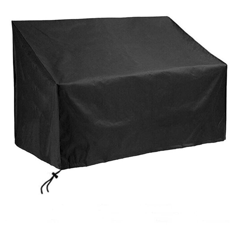 Funda protectora negra para banco de jardín de 3 plazas, impermeable en tejido Oxford 210D (69 x 49 x 155 cm)