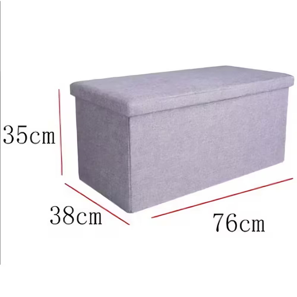 Taburete Plegable de Poliéster 76x38x38 cm | Puff de Almacenaje con Tapa, Estilo Ottoman | Urban Living | POPPY&MARTI