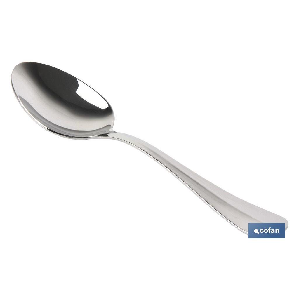 COFAN - Cuchara de mesa | Modelo Bolonia | Fabricado en Acero Inox. 18/00 | Envase blíster o pack