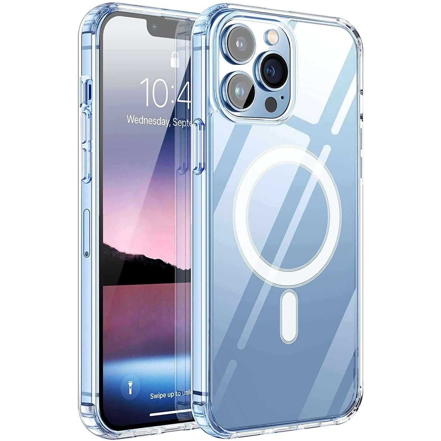 Max Power Digital Compatible con Magsafe para móvil Apple iPhone 13 Mini Funda Carcasa Silicona Transparente Resistente