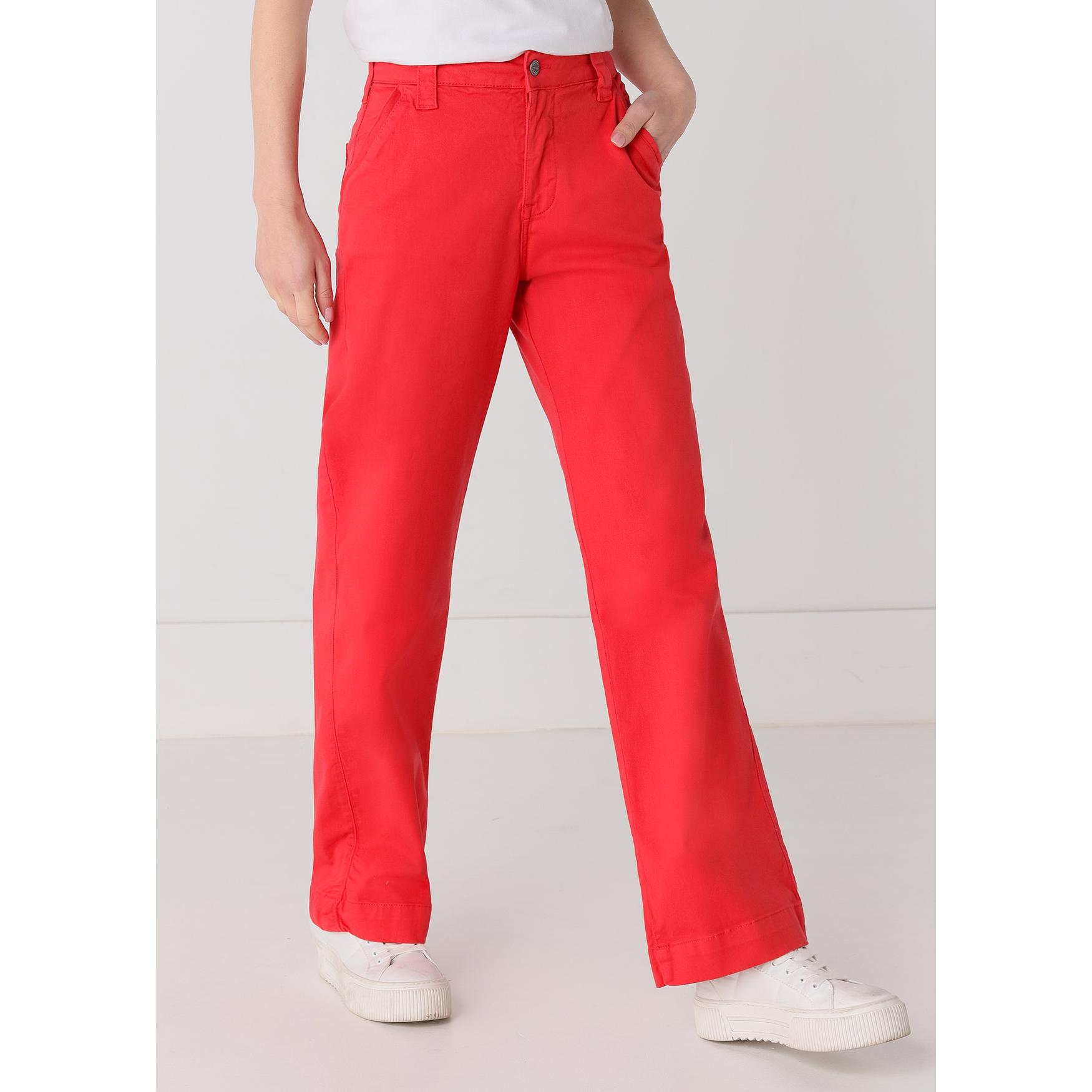 Pantalón chino Cimarron modelo Olivia para mujer · cintura alta · straight wide leg · para combinar a diario- Tallaje en Pulgadas
