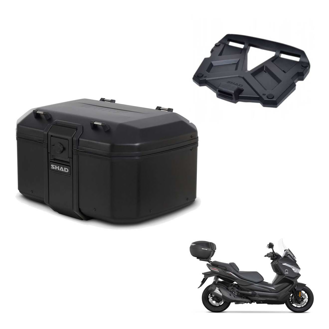 Baul Tr55 Pure Black + Herraje Baul + Pa KIT-569454