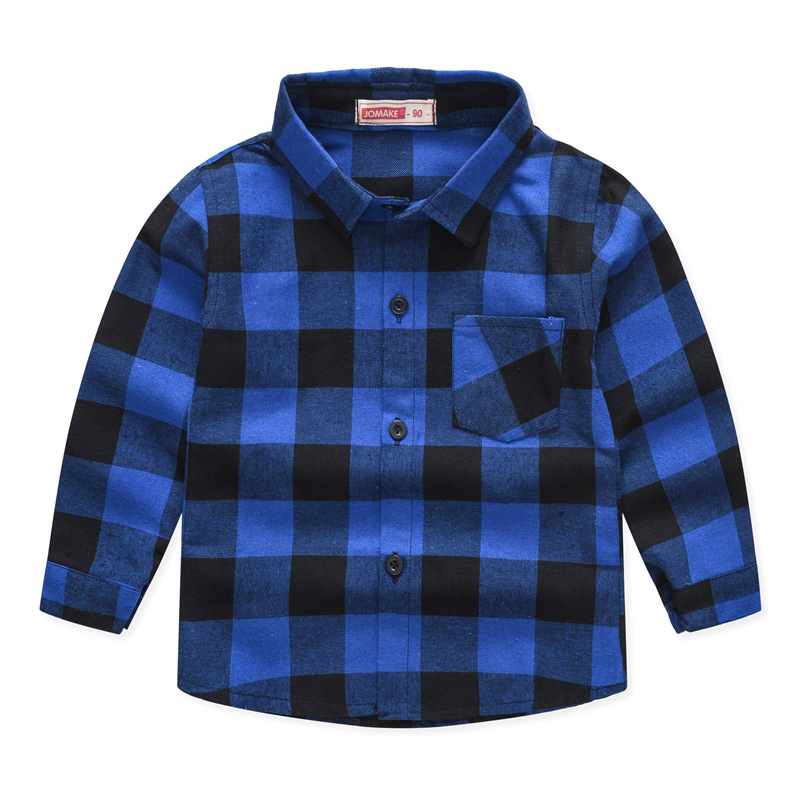 TK Camisa De Chequeras Roja Y Negra Para Niños Primavera Otoño Moda Fiesta Ropa Infantil Con Cuello En V Y Botones Sencillos Talla True Fit