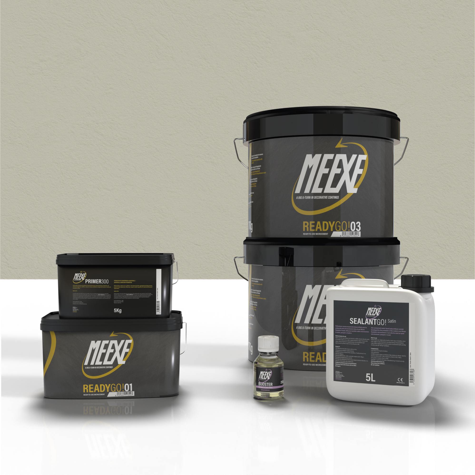 Pack de Microcemento Meexe Ready Go 20m² – Mate o Satinado | Revestimiento Continuo Alta Durabilidad y Fácil Aplicación