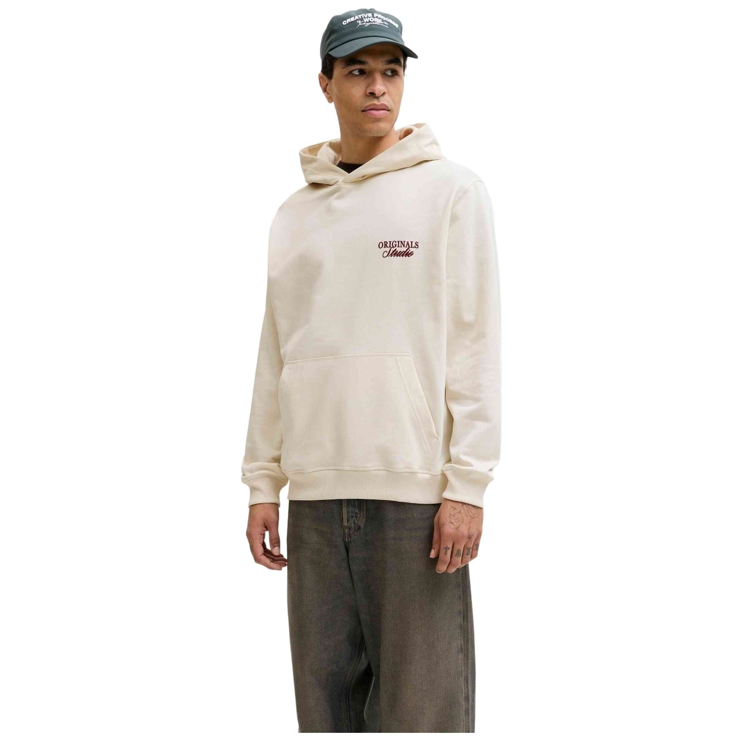 Sudadera Jack & Jones modelo Jornorrebro Typo Back Sweat en color Crudo