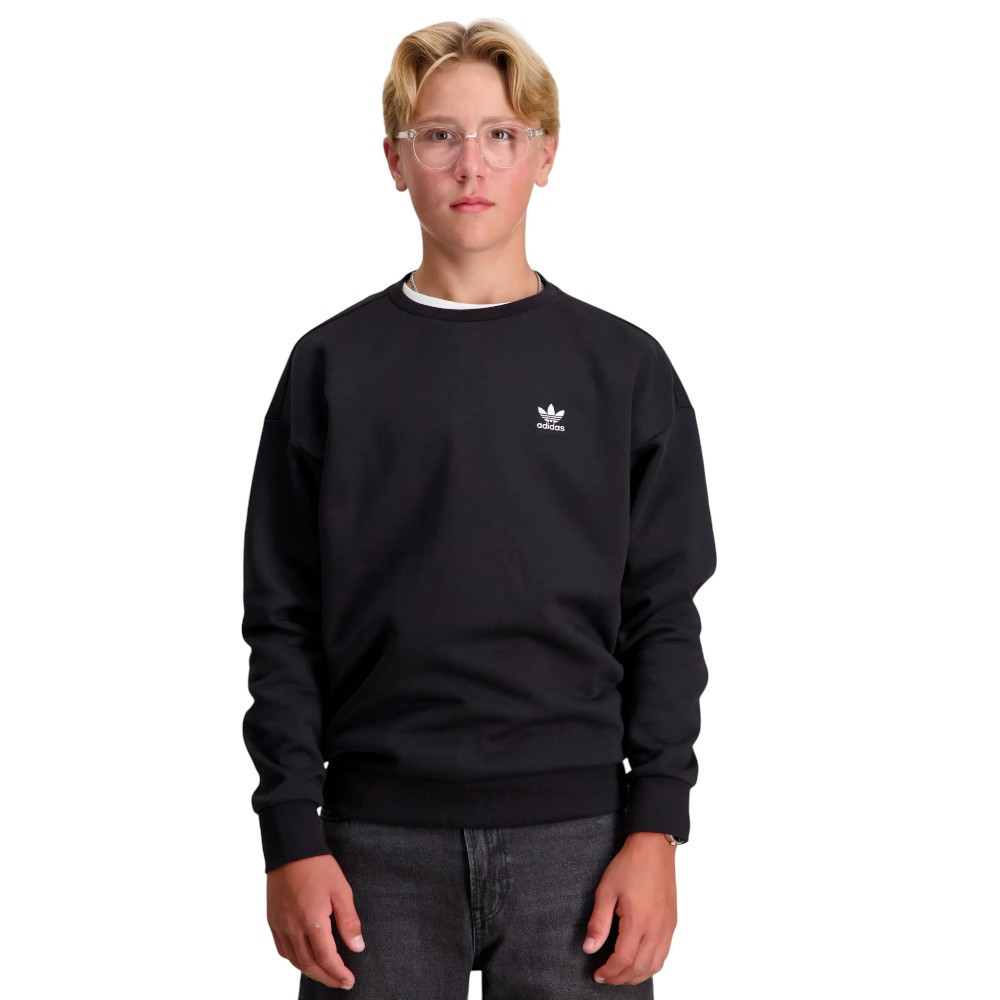 Sudadera Adidas Boyfriend Crew Negro Jc8422 Hoodie Niño Niña