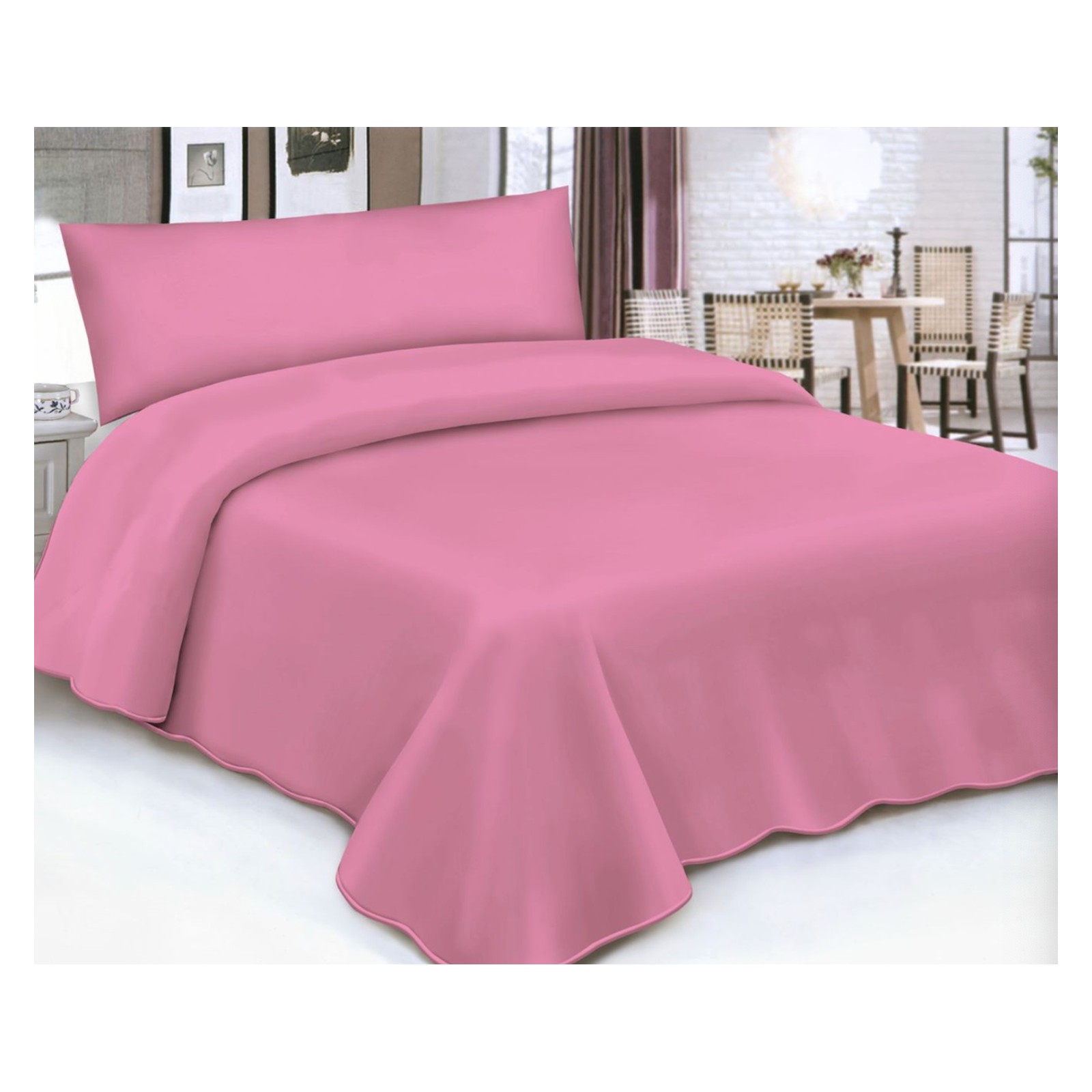 AYU SHOP Juego de Sábanas 3 a 4 Piezas Liso, 100% Poliéster, con Sábana Bajera Ajustable, Encimera y Fundas de Almohada, Suave y Transpirable, Disponible en Varios Colores, Ideal para Dormitorio. Camas de 90/105/135/150/180cm.