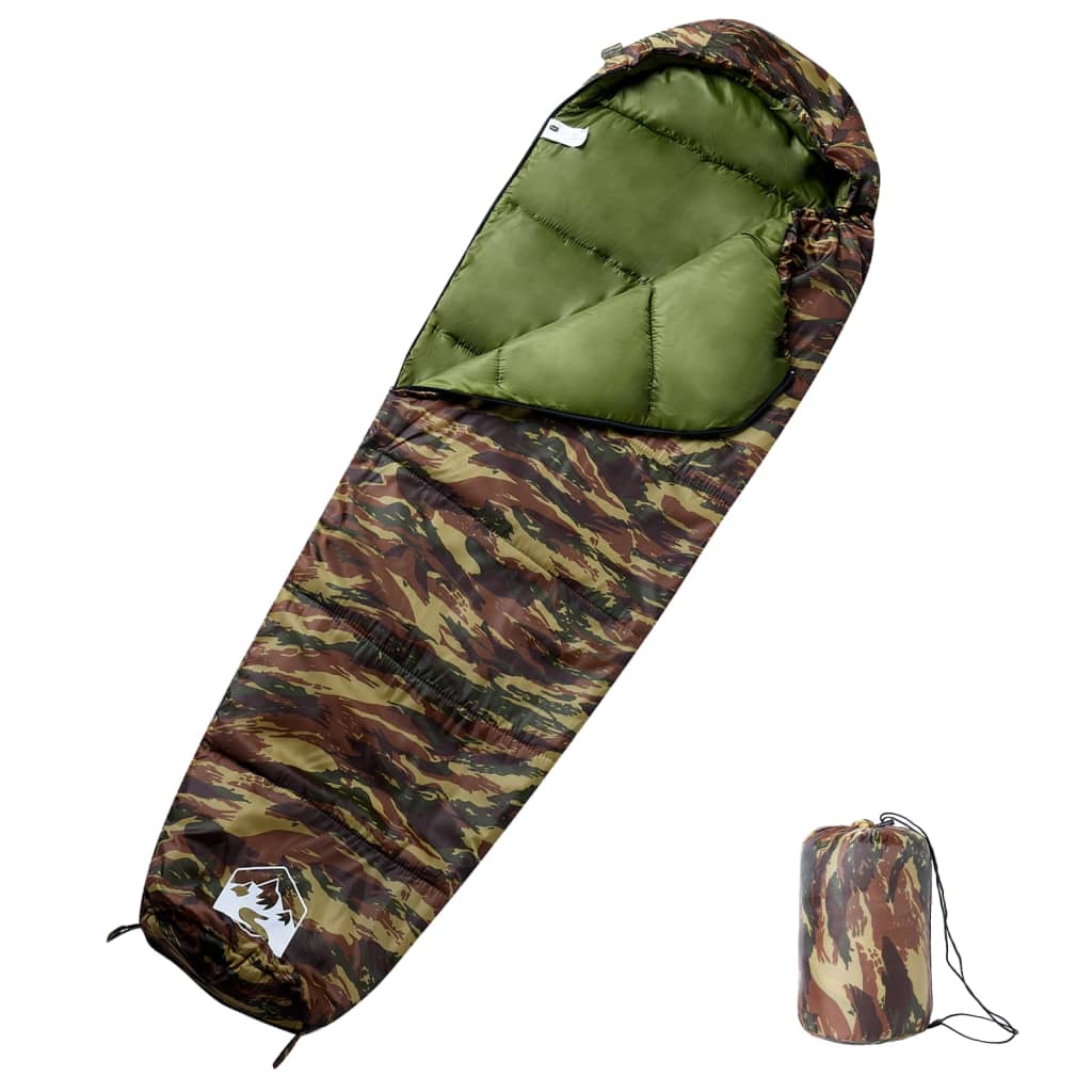 vidaXL Saco de dormir tipo momia de camping para adultos 3 estaciones Color Naranja y negro,  Camuflaje,  navy and blue y mas