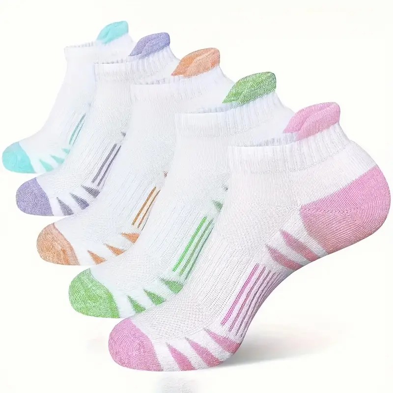 Om Home Calcetines Deportivos Neutrales 5/10 Pares Absorbentes De Sudor Transpirables Moda Estampado Rayado Para Correr Basquetbol Y Uso Casual