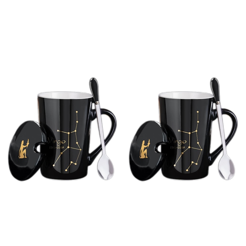 TRESV Set de 2 Tazas Transparentes de cristales de 360ml,Tazas de Bebida, Alcohol y Agua, Apto para uso diario