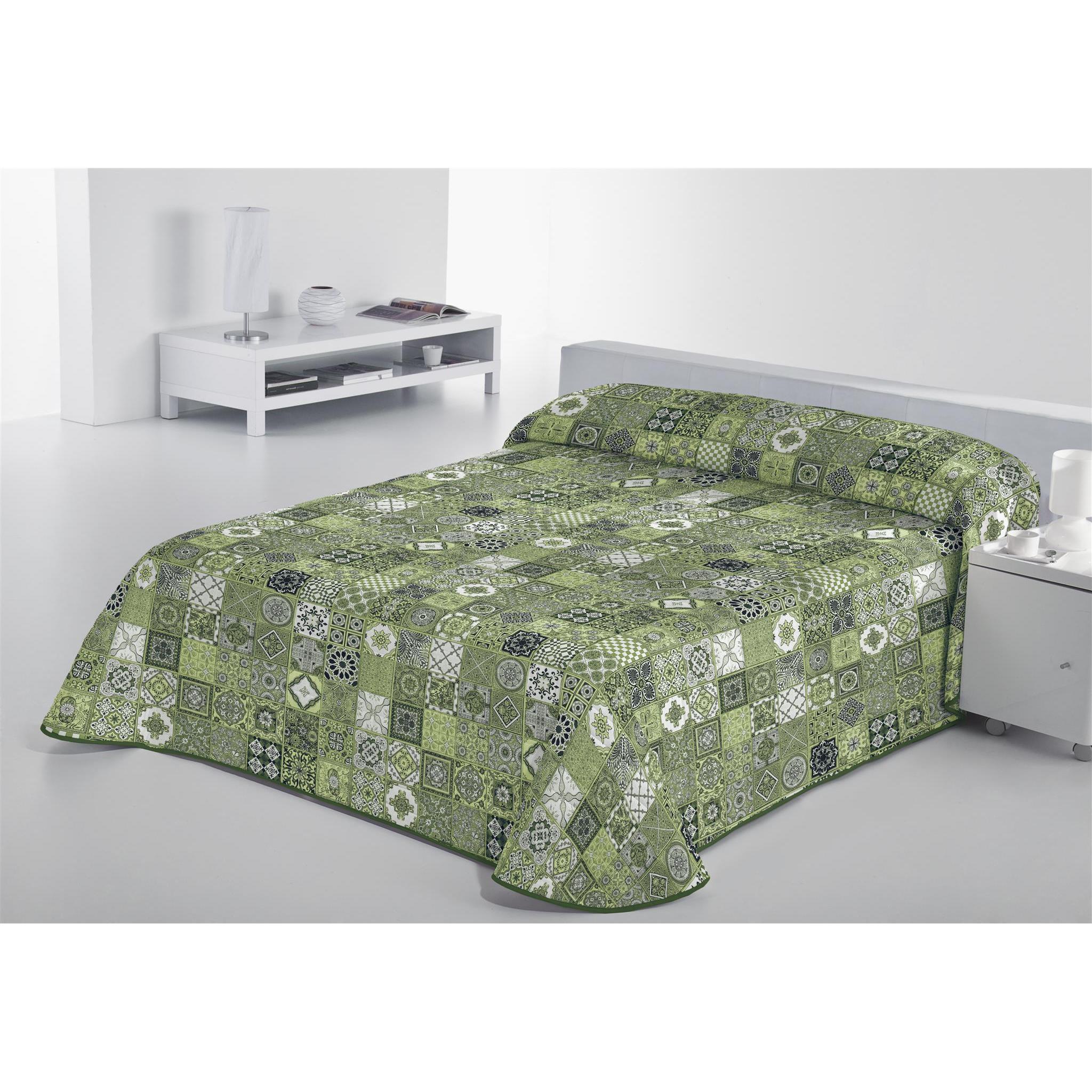 SABANALIA - Colcha estampada Rustik (Disponible en varios tamaños y colores) | Colcha ideal para primavera y verano | Producto ligero y decorativo