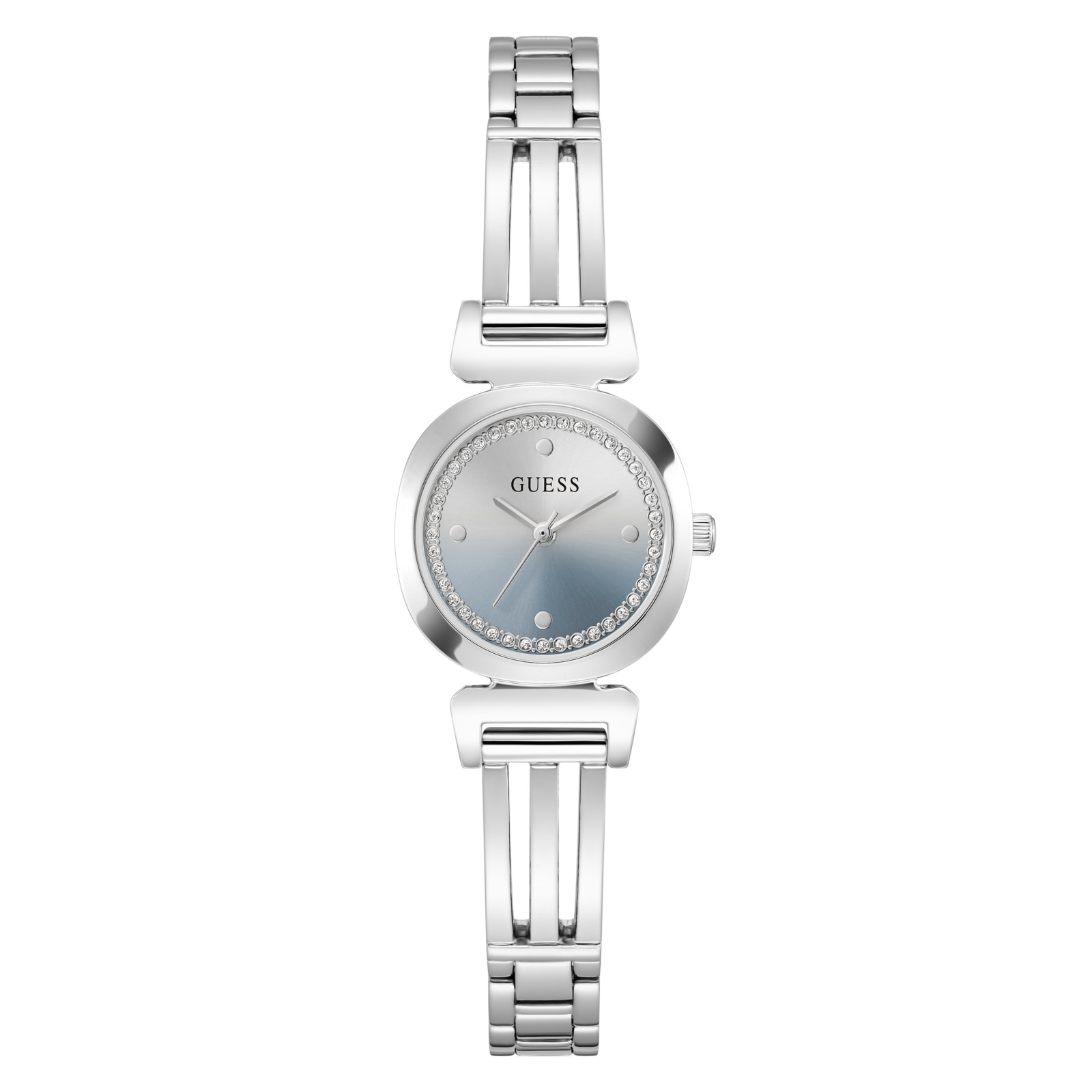 Guess Reloj Mujer Caja De Acero Pulsera Acero De Color Plateado/gris Resistente Al Agua 3 Atm Gw1083l1