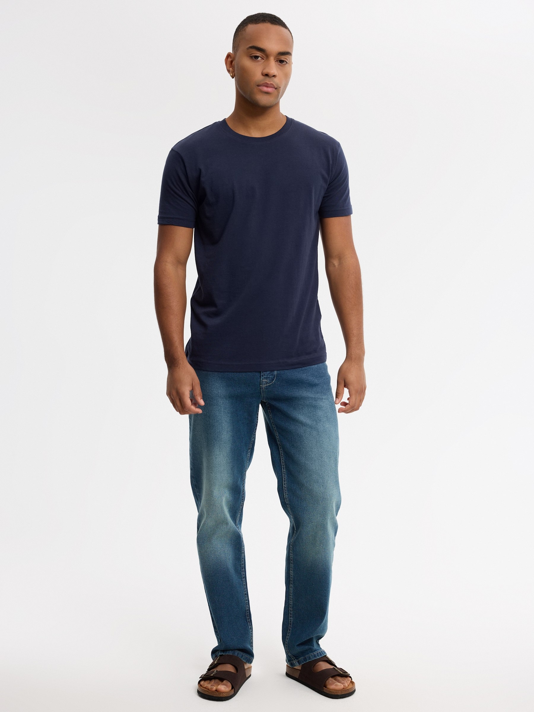 Jeans slim de tejido denim azul marino de tiro medio con bolsillos y cierre de cremallera con botón INSIDE