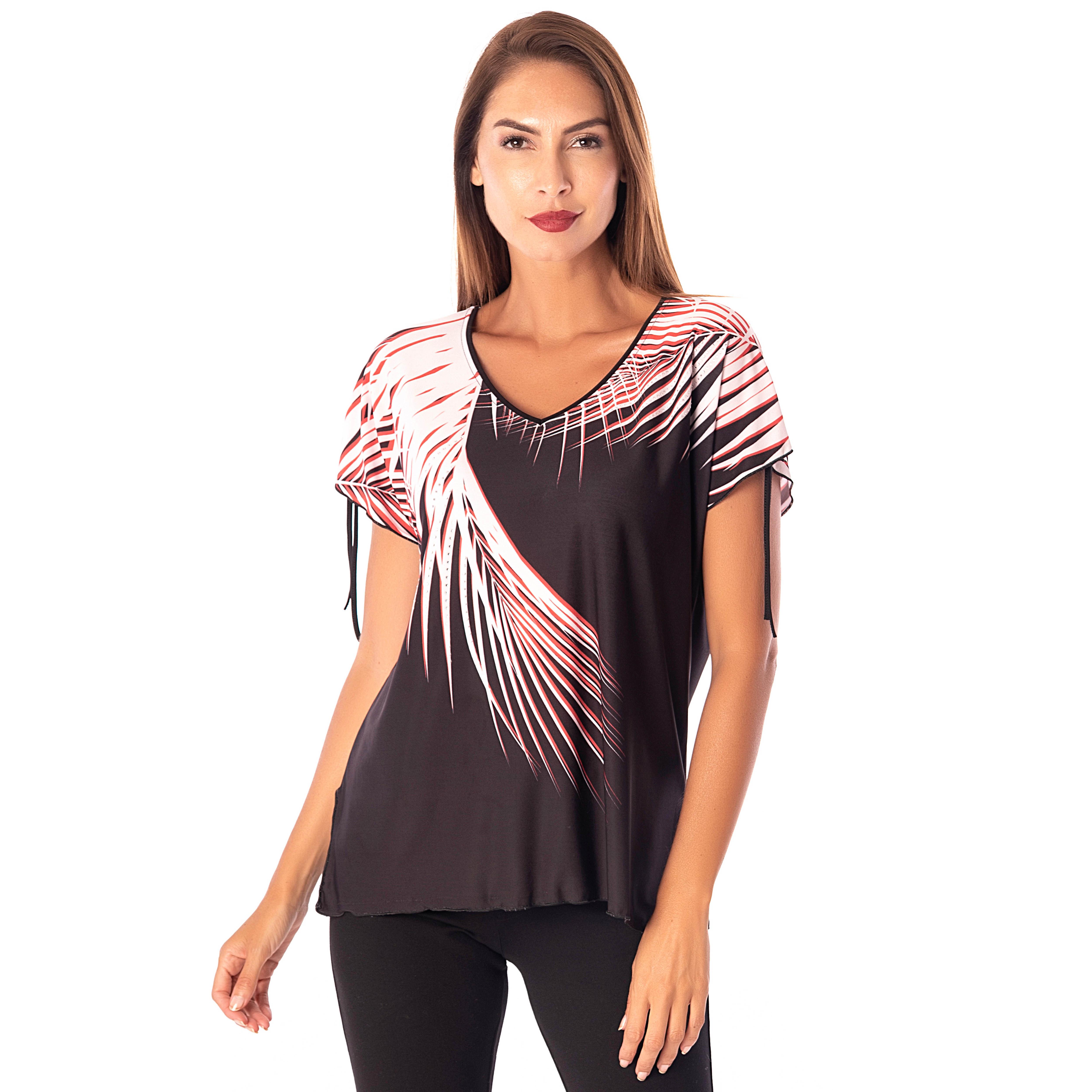 Camiseta Verano Manga Corta con Pedrería – Masquenada – Tejido Alta Calidad