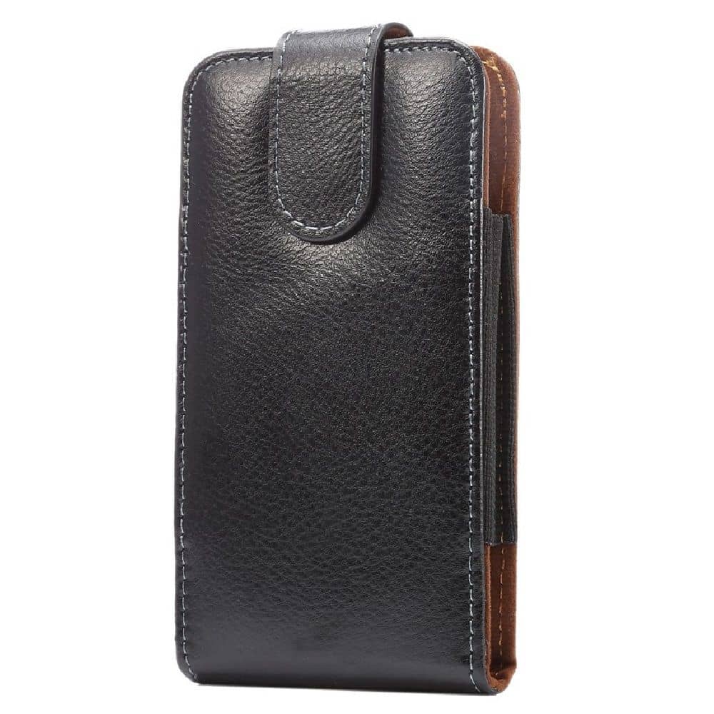 DFV mobile - Funda de Cinturon con Clip Giratorio 360 Piel Autentica y Cierre Magnético para Tecno Mobile Spark 5 (2020) - Negra